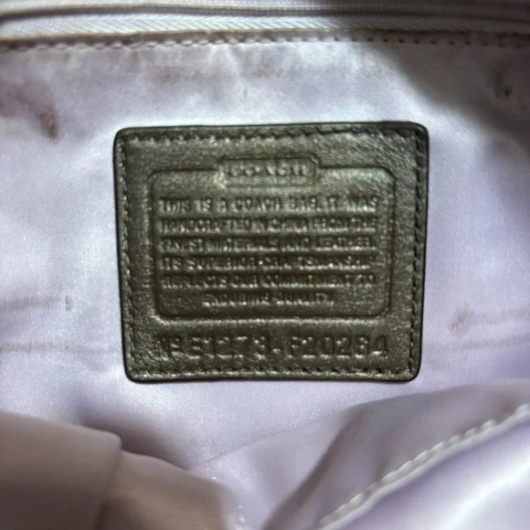 COACH Khaki Ashley Signature Print Hobo Shoulder Bag with Mahogany Accents Strap - Picture 8 of 13